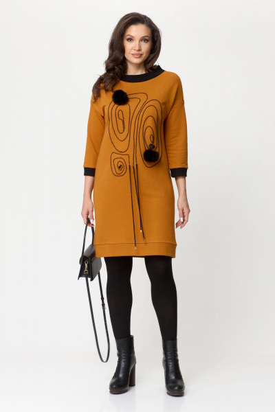 Платье Michel chic 2153 горчичный - фото 1