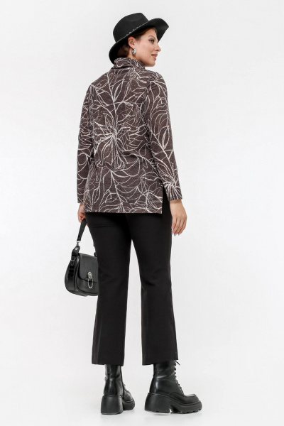 Джемпер из трикотажа с воротом-хомутом и вытачками La rouge 3330 какао - фото 5