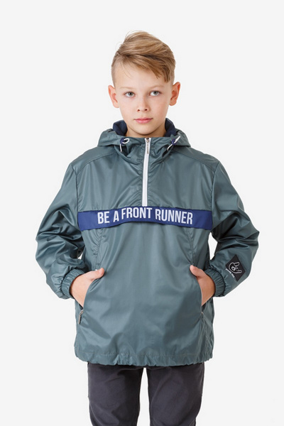 Демисезонный анорак для мальчика с капюшоном и мембраной Bell Bimbo 181043 т.зеленый - фото 3
