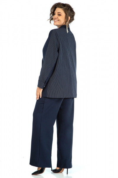 Синий жакет свободного силуэта с оборкой и карманами Alani Collection 2017 синий - фото 7