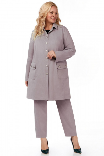 Брюки и бежевый жакет с рельефами и пуговицами в спортивном стиле LaKona 11543 капучино - фото 1