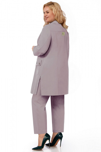 Брюки и бежевый жакет с рельефами и пуговицами в спортивном стиле LaKona 11543 капучино - фото 2