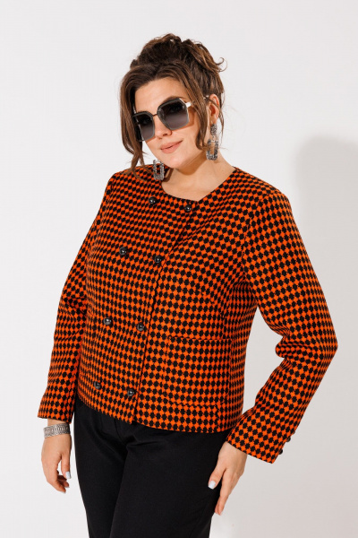 Брюки из атласа с карманами и резинкой, классика стиля Anelli 1430 терракот - фото 2