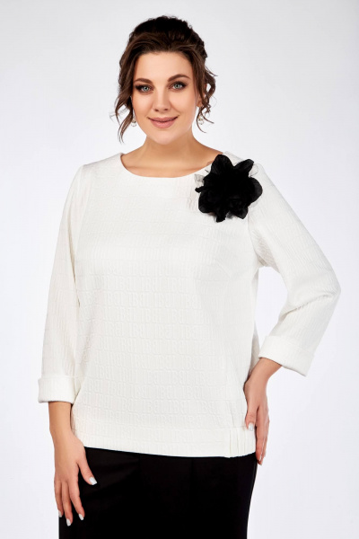 Блуза, брюки Ольга Стиль С-838 белый_черный - фото 2