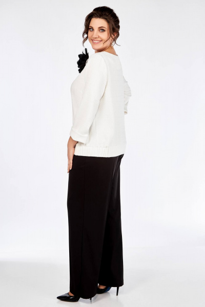 Блуза, брюки Ольга Стиль С-838 белый_черный - фото 3