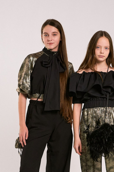 Блуза Colibri А253 черно-золотой - фото 1