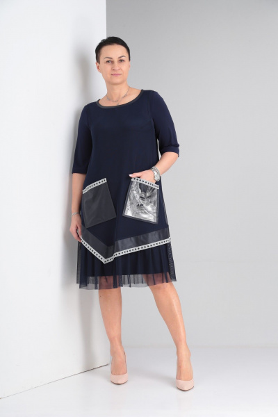 Платье ZigzagStyle 431 синий - фото 2