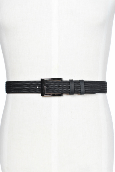 Черный кожаный ремень с гладким тиснением и пряжкой Galanteya 30923.23с1126к45 2р черный - фото 5