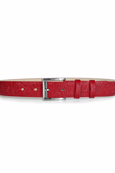 Красный кожаный ремень с тиснением и пряжкой Galanteya 41622.23с513к45 2р красный - фото 4