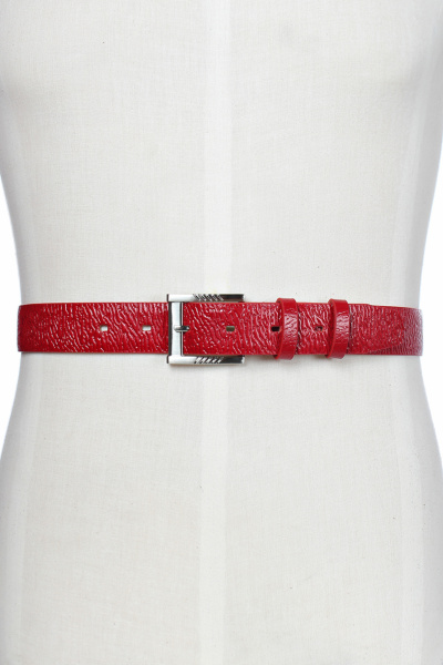 Красный кожаный ремень с тиснением и пряжкой Galanteya 41622.23с513к45 2р красный - фото 5
