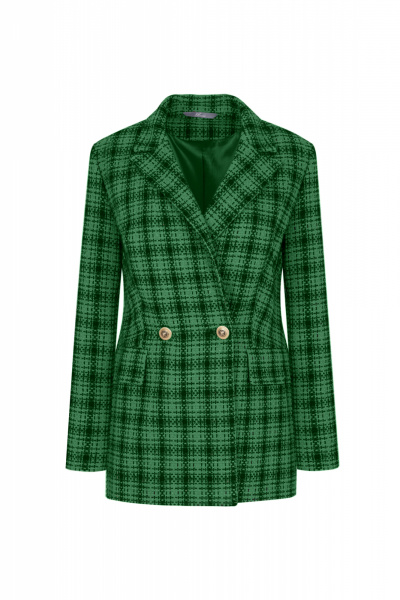 Демисезонный жакет в деловом стиле Elema 1К-12847-1-164 зелёный - фото 1