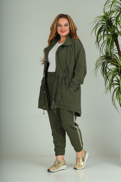 Брюки, куртка SandyNa 13700 хаки - фото 7