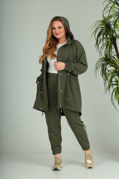 Брюки, куртка SandyNa 13700 хаки - фото 2