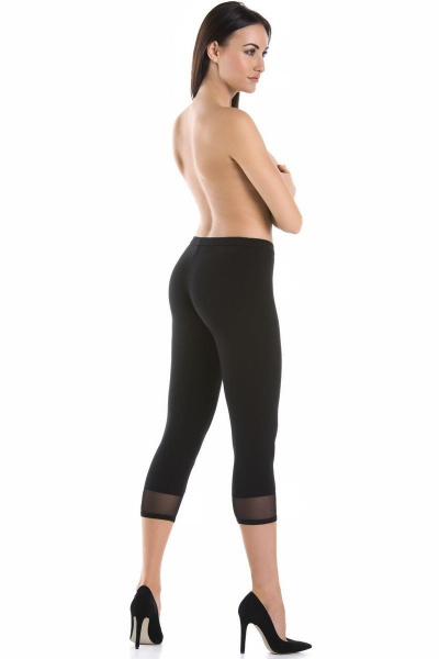 Черные капри из трикотажа и хлопка до середины икры Teyli 2203/170,176 черный - фото 2