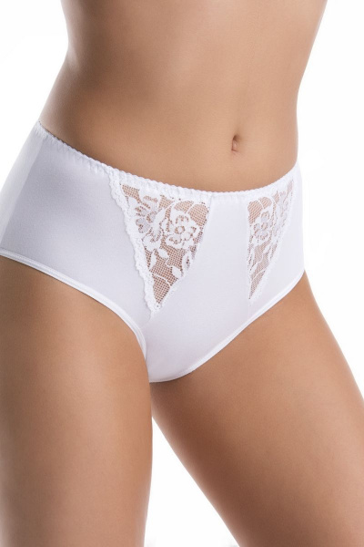 Белые трусы-слип из эластичного трикотажа с высокой талией Teyli 142 белый - фото 1