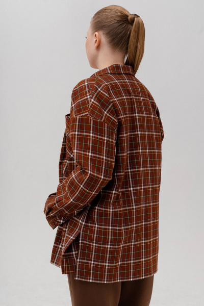 Рубашка из текстиля прямого силуэта с накладным карманом JRSy 2381 - фото 2