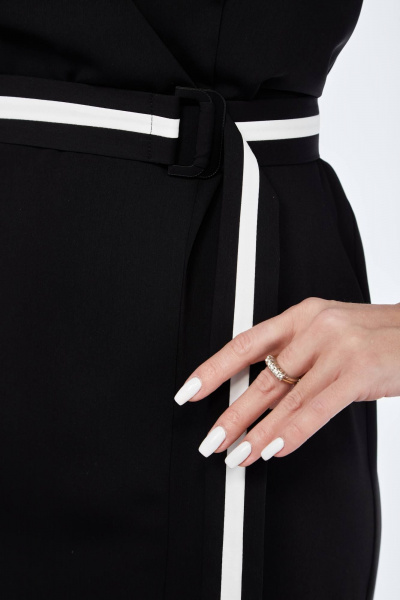 Деловое платье с разрезом и потайной молнией SVT-fashion 589 черный - фото 3