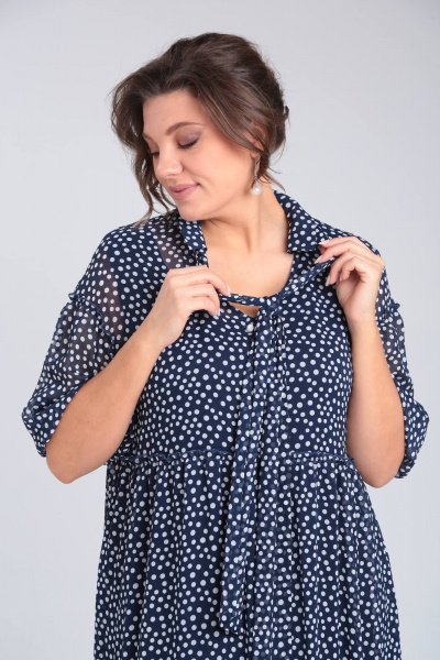 Летнее платье из шифона с декоративными воланами и поясом Rishelie 945 - фото 5