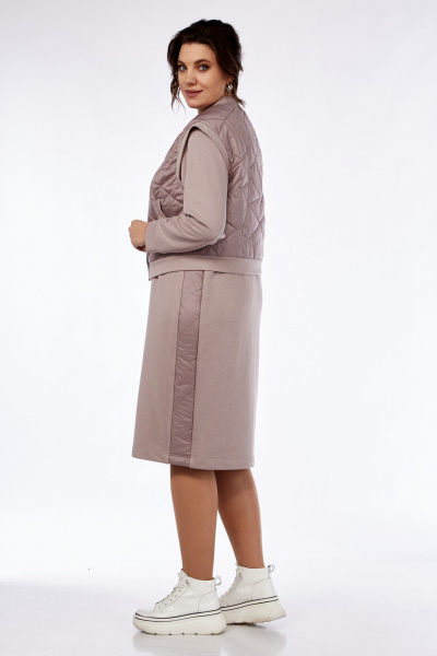 Жилет, платье БагираАнТа 895 пудровый - фото 4