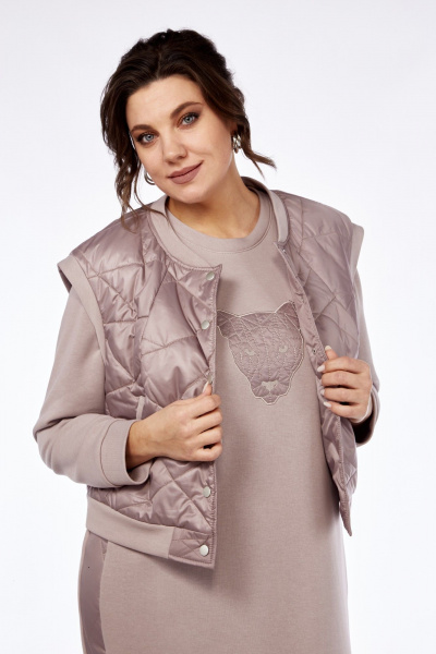 Жилет, платье БагираАнТа 895 пудровый - фото 3