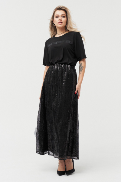 Юбка GRATTO 6313 черный_графит - фото 7