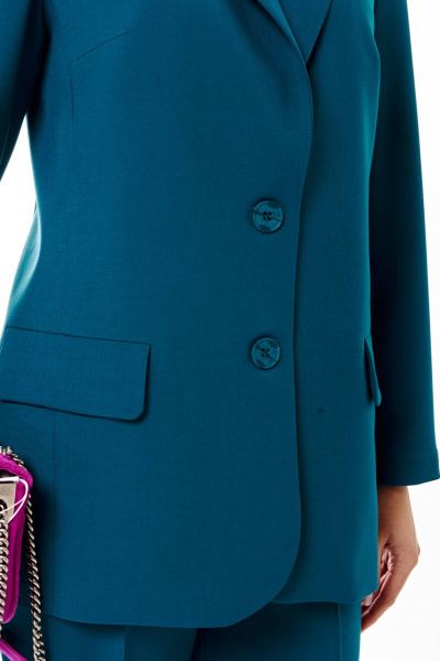 Демисезонные брюки и жакет из текстиля в деловом стиле Твой имидж 1727 морская_волна - фото 5