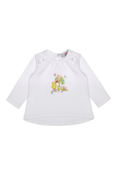 Жакет из интерлока с рюшей и цифровым принтом для повседневной Bell Bimbo 180321 белый - фото 1