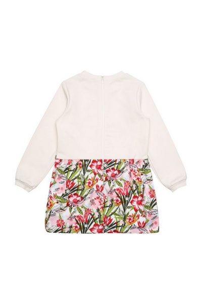 Платье с принтом и карманами из футера для девочки Bell Bimbo 180348 молоко/набивка - фото 2