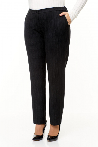 Брюки зауженные с резинкой и вертикальной полоской для делового стиля Abbi 2013 черный - фото 14