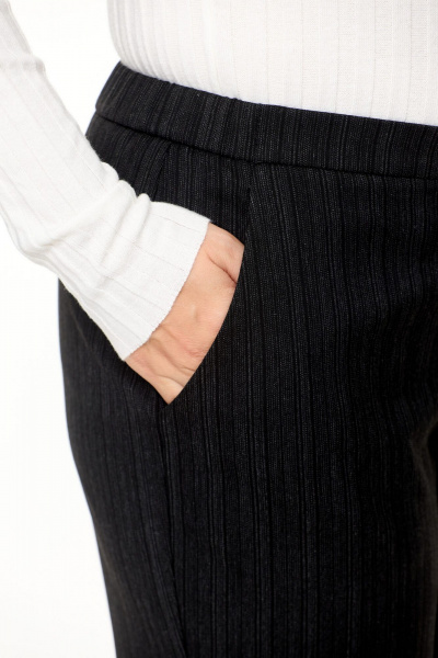 Брюки зауженные с резинкой и вертикальной полоской для делового стиля Abbi 2013 черный - фото 3