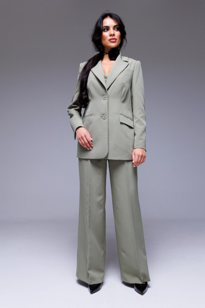 Брюки, жакет COCKTAIL M112-3 оливковый - фото 1