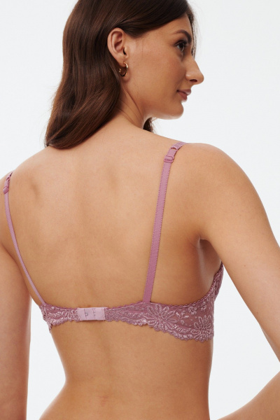 Розовый кружевной бюстгальтер с косточками и регулируемыми бретелями Леди Леда 245-289 - фото 3