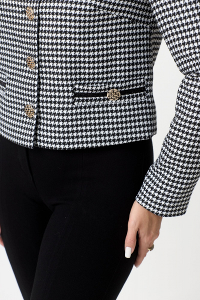 Деловой черный жакет из трикотажа DaLi 6386.1 - фото 4