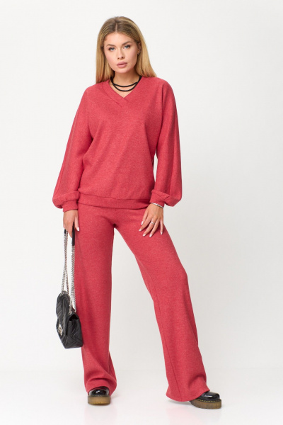Брюки, джемпер T&N 7485 красный_пыльный - фото 2
