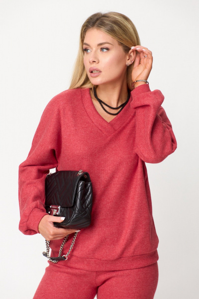 Брюки, джемпер T&N 7485 красный_пыльный - фото 5