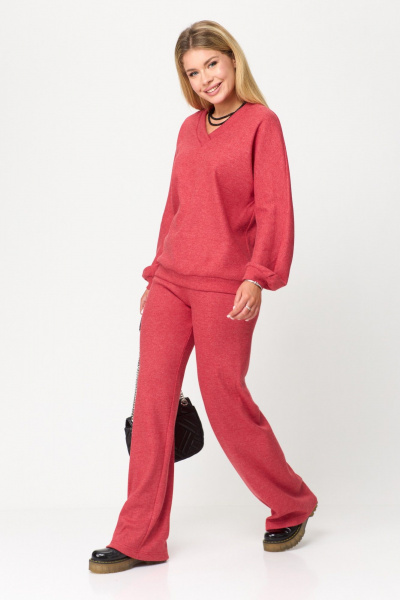 Брюки, джемпер T&N 7485 красный_пыльный - фото 1
