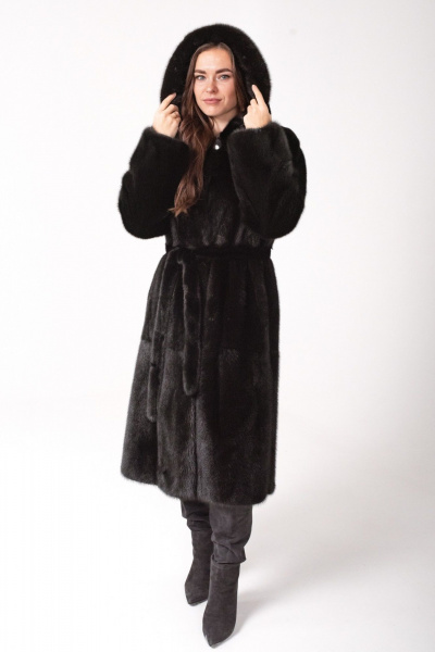 Шуба из меха коричневая утепленная на зиму Мехофф Мэри105.222-520 темно-коричневый - фото 13