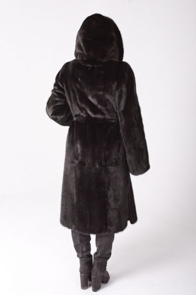 Шуба из меха коричневая утепленная на зиму Мехофф Мэри105.222-520 темно-коричневый - фото 11