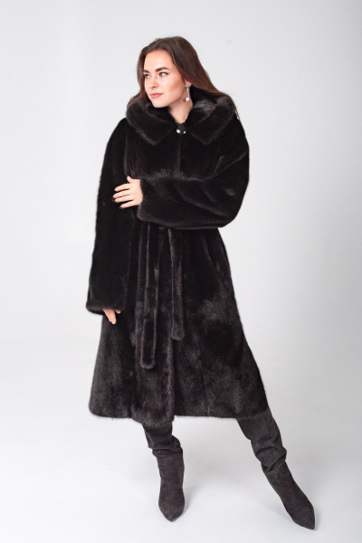 Шуба из меха коричневая утепленная на зиму Мехофф Мэри105.222-520 темно-коричневый - фото 3