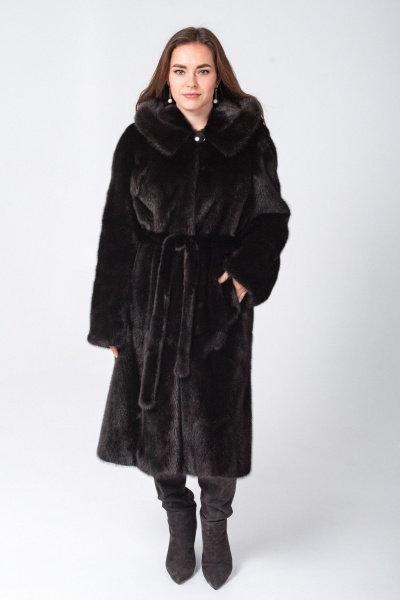 Шуба из меха коричневая утепленная на зиму Мехофф Мэри105.222-520 темно-коричневый - фото 2