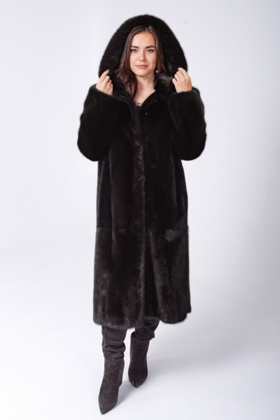 Шуба из меха коричневая утепленная на зиму Мехофф Мэри105.222-520 темно-коричневый - фото 7