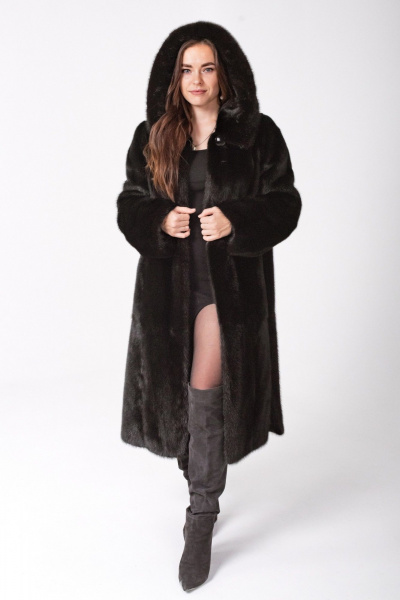 Шуба из меха коричневая утепленная на зиму Мехофф Мэри105.222-520 темно-коричневый - фото 4