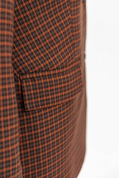 Жакет из легкого текстильного материала с яркой рыжей клеткой EZER 1005 рыжий - фото 9