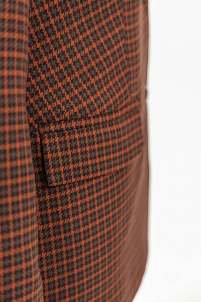 Жакет из легкого текстильного материала с яркой рыжей клеткой EZER 1005 рыжий - фото 6