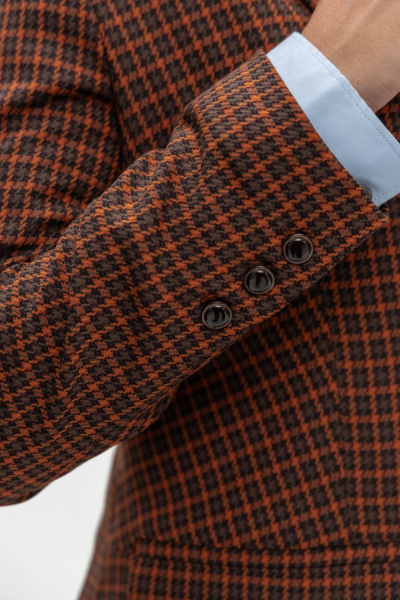 Жакет из легкого текстильного материала с яркой рыжей клеткой EZER 1005 рыжий - фото 8