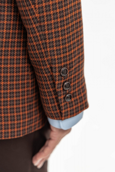 Жакет из легкого текстильного материала с яркой рыжей клеткой EZER 1005 рыжий - фото 7