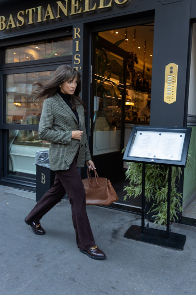 Приталенный жакет из легкого текстиля с зеленой мелкой клеткой EZER 1007 зеленый - фото 18