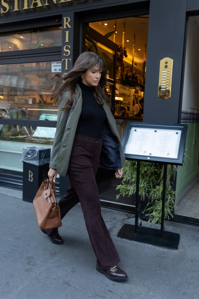 Приталенный жакет из легкого текстиля с зеленой мелкой клеткой EZER 1007 зеленый - фото 17