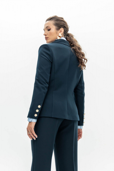 Черные оверсайз брюки из мягкой поливискозы с широким поясом EZER 1009 темно-синий - фото 5