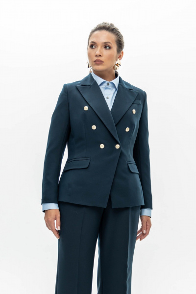 Черные оверсайз брюки из мягкой поливискозы с широким поясом EZER 1009 темно-синий - фото 3